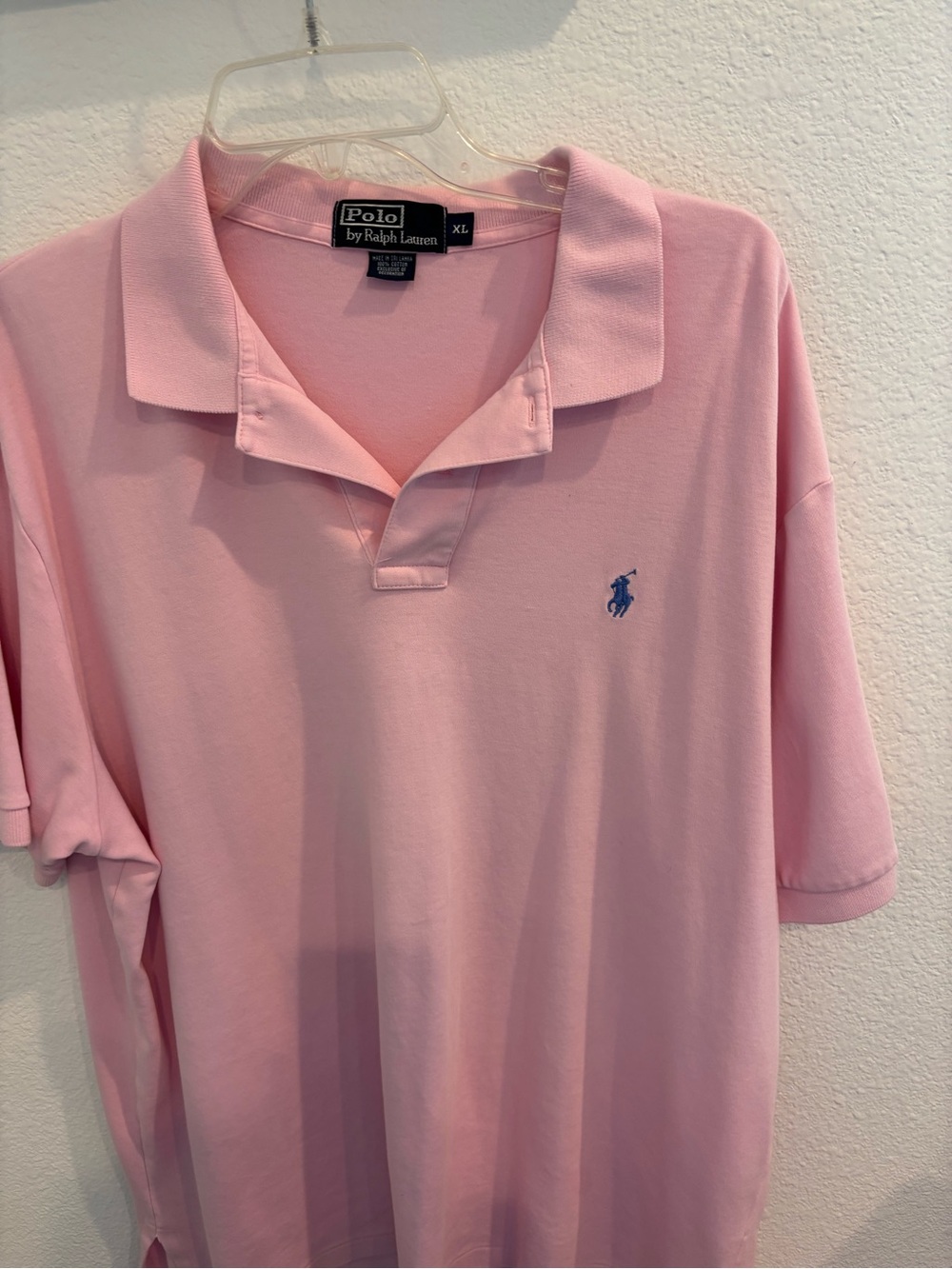 Ralph Lauren Men’s Light Pink Polo with Blue Pony